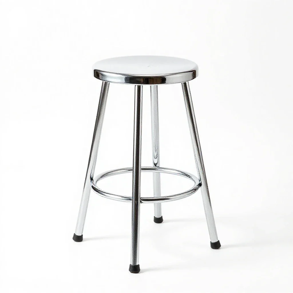Three-legged stool isolated on a white background