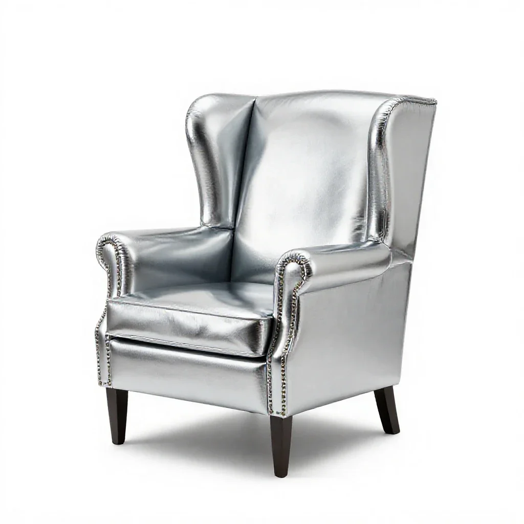 Wingback armchair isolated on a white background