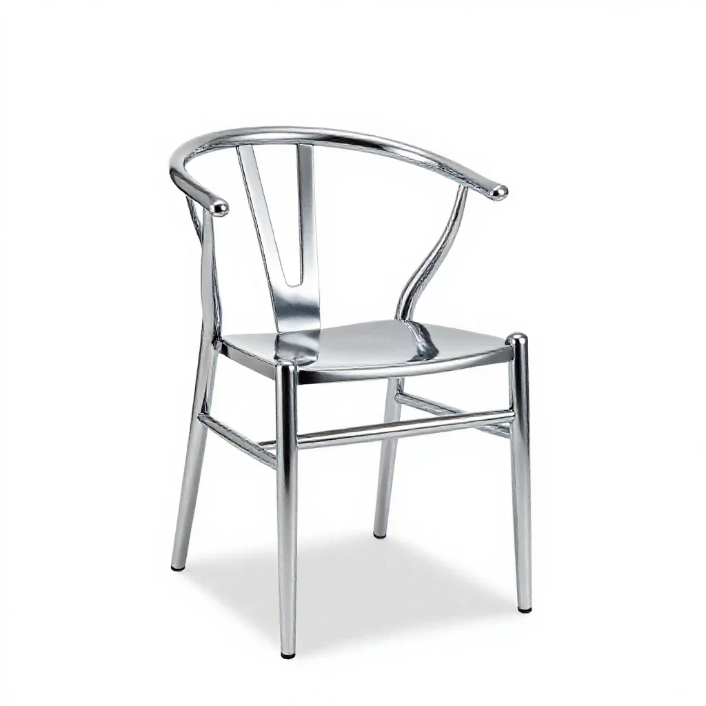 Wishbone dining chair isolated on a white background