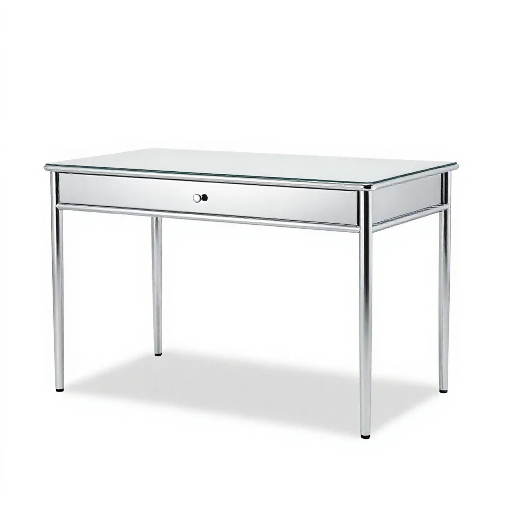 Writing desk with a drawer isolated on a white background