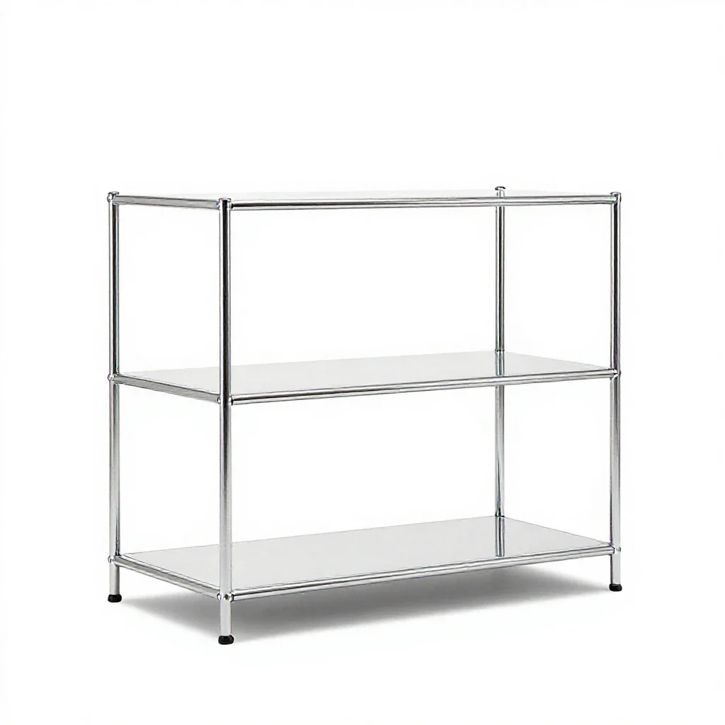Open bookshelf isolated on a white background