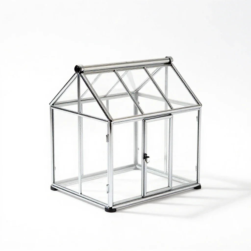 Mini greenhouse isolated on a white background