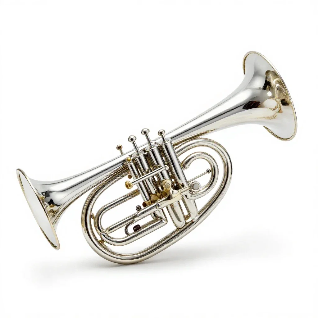 French horn isolated on a white background
