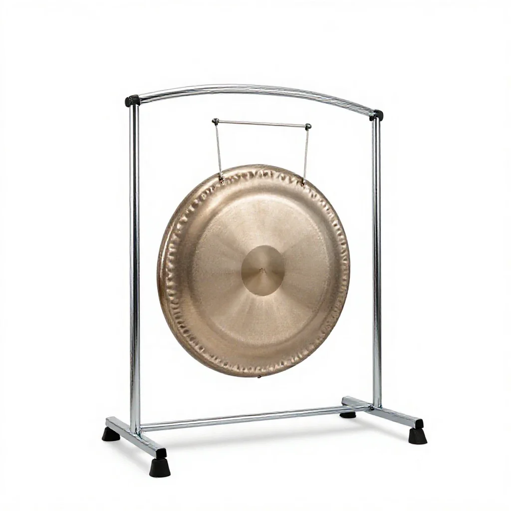 Gong on a stand isolated on a white background