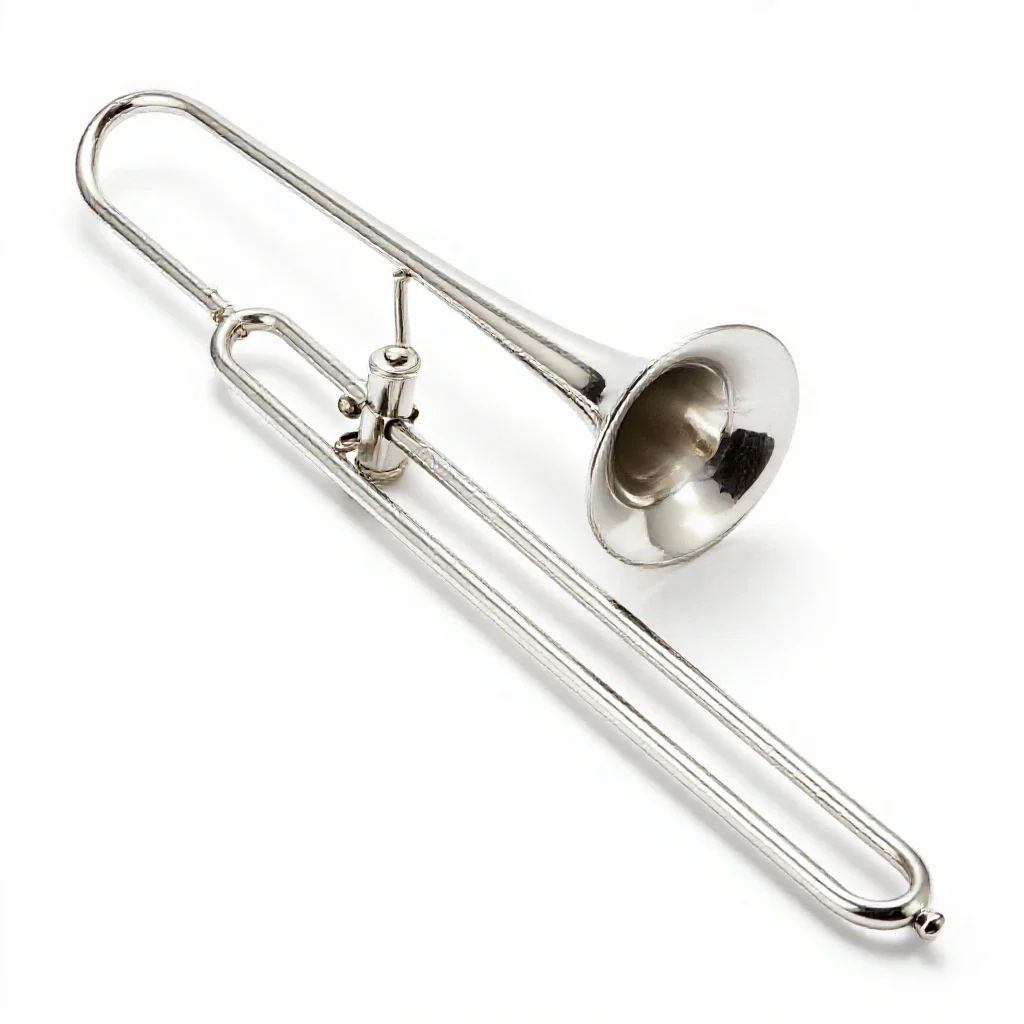 Trombone isolated on a white background