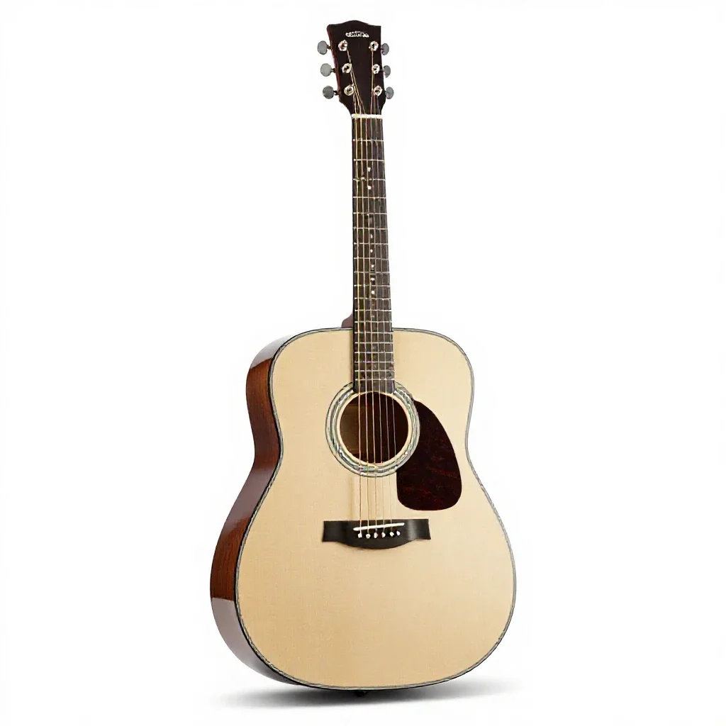 Acoustic guitar isolated on a white background