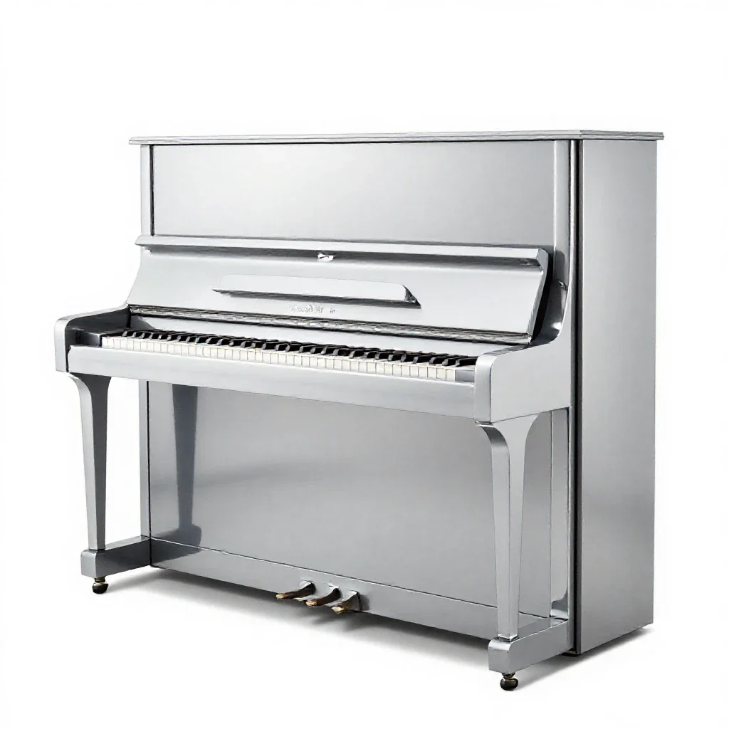 Upright piano isolated on a white background