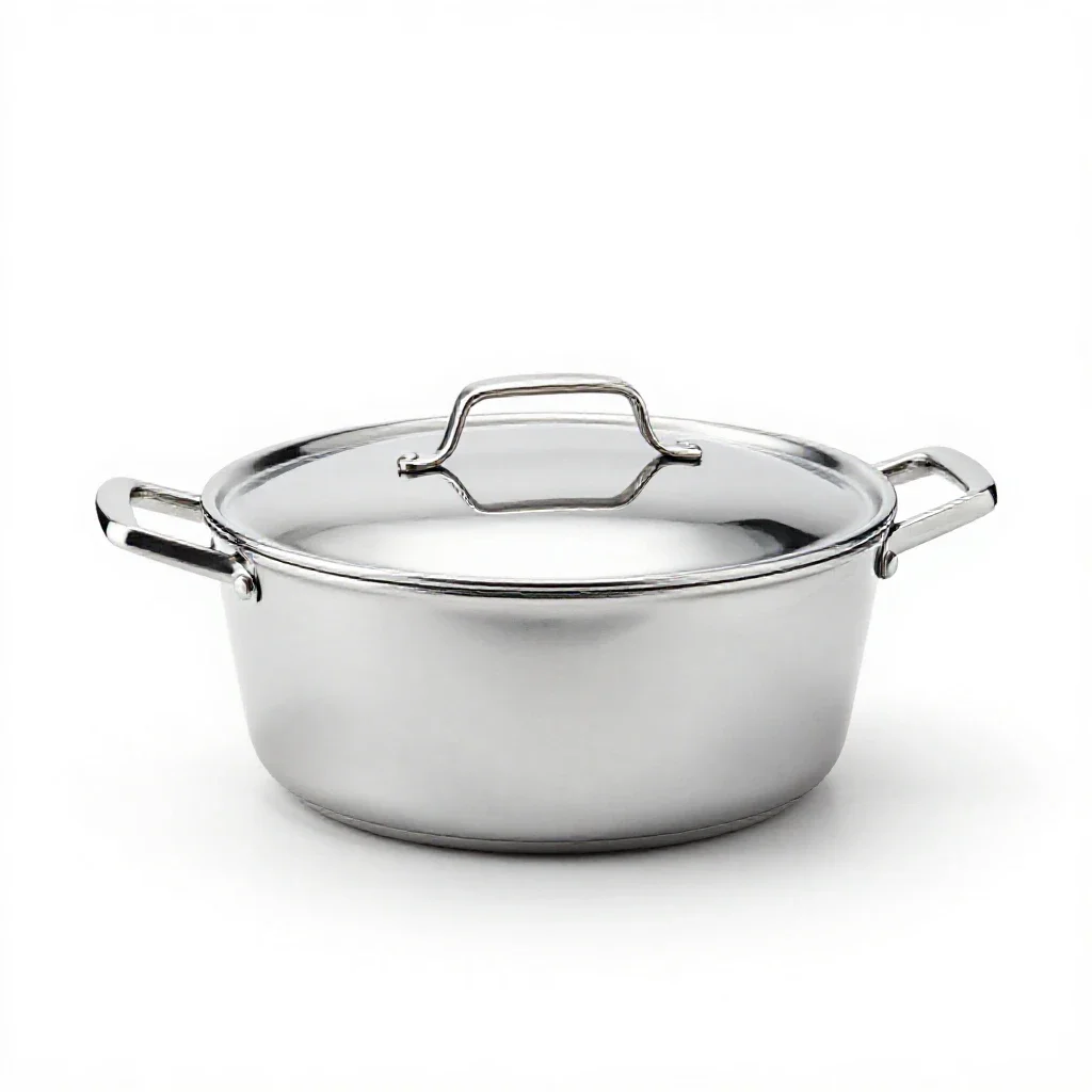 Cast iron dutch oven isolated on a white background