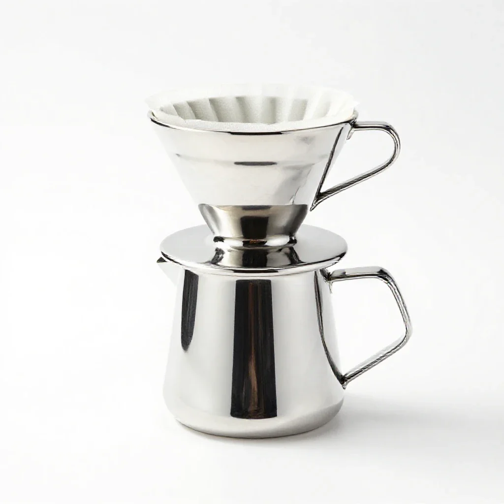 Ceramic pour-over dripper isolated on a white background