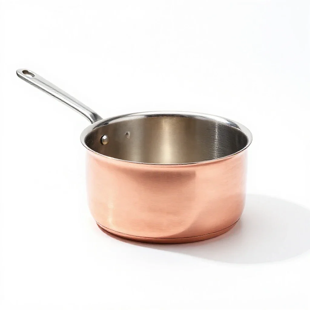 Copper saucepan isolated on a white background