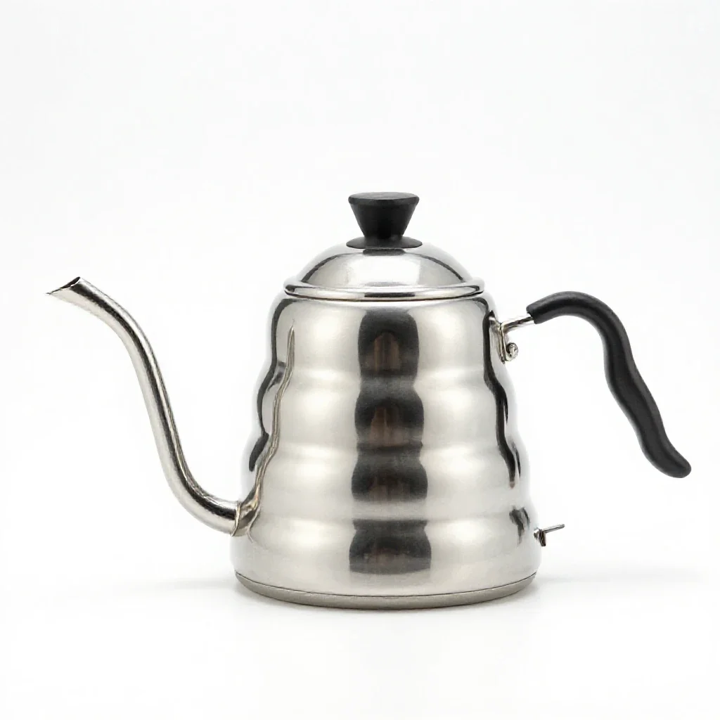 Gooseneck pour-over kettle isolated on a white background