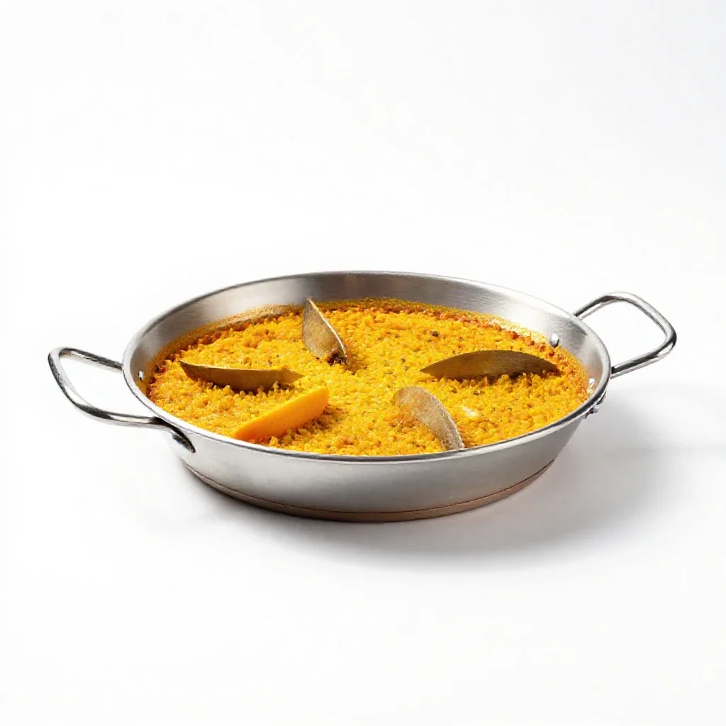 Paella pan isolated on a white background