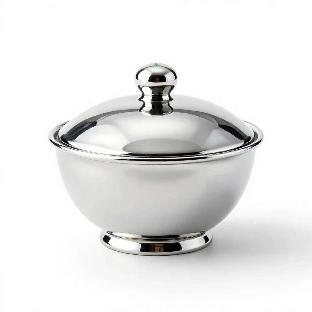 Sugar bowl with a lid isolated on a white background