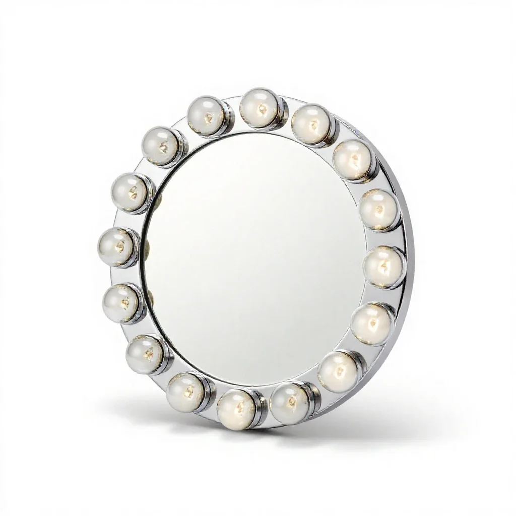 Mirror with bulb surround isolated on a white background