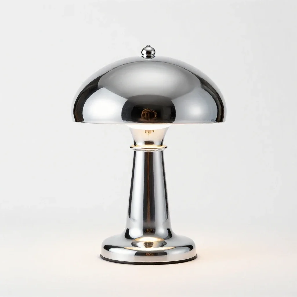 Mushroom table lamp isolated on a white background
