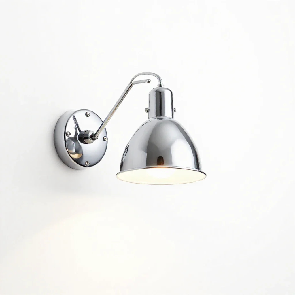 Swing-arm wall lamp isolated on a white background