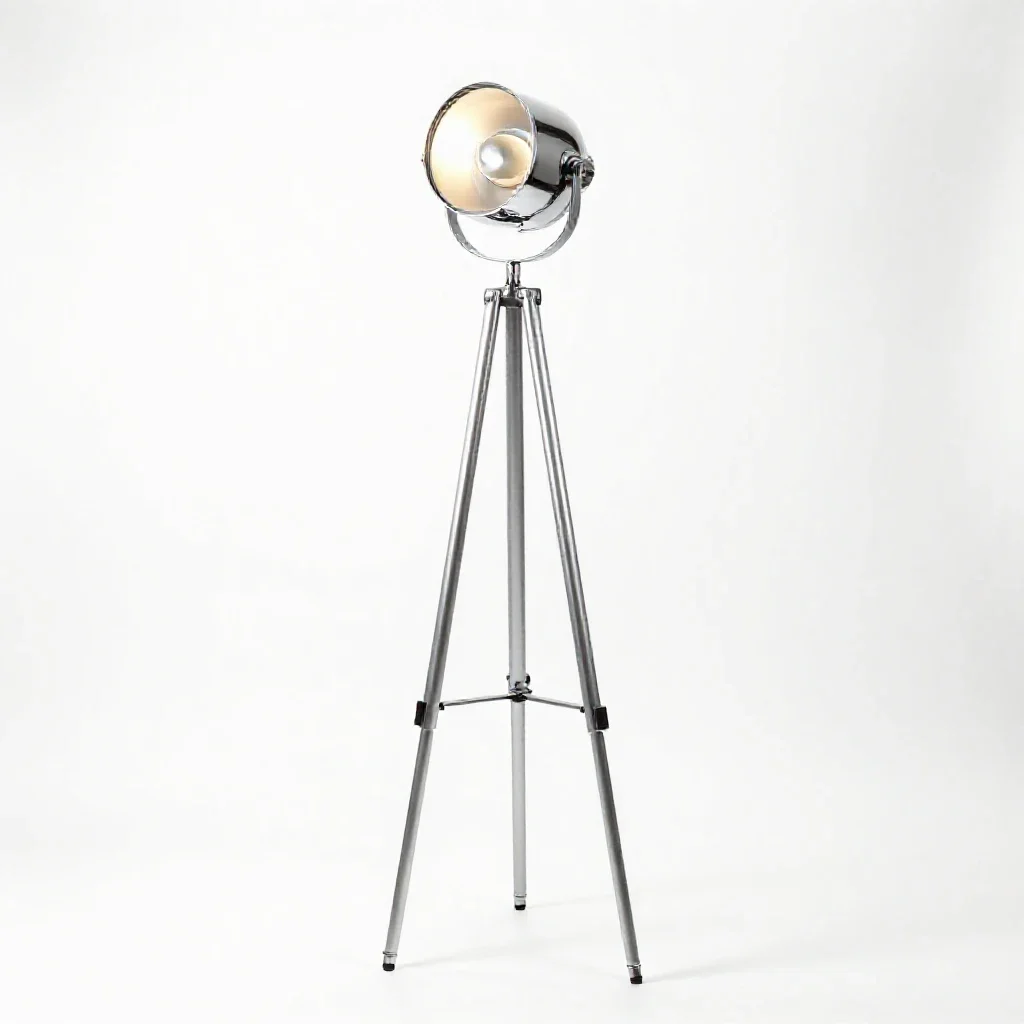Tripod floor lamp isolated on a white background