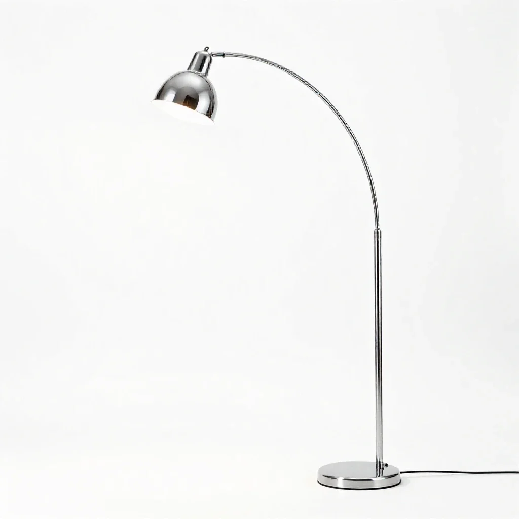 Arc floor lamp isolated on a white background