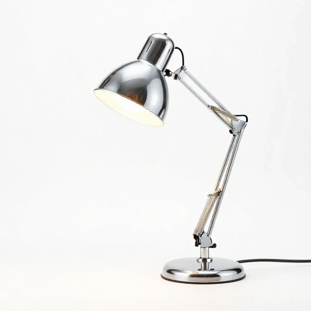 Articulated architect desk lamp isolated on a white background
