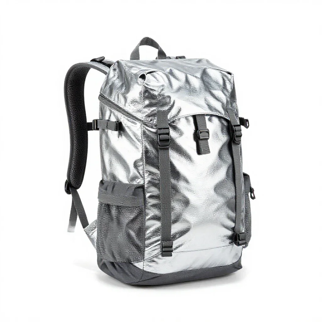 Camping backpack isolated on a white background