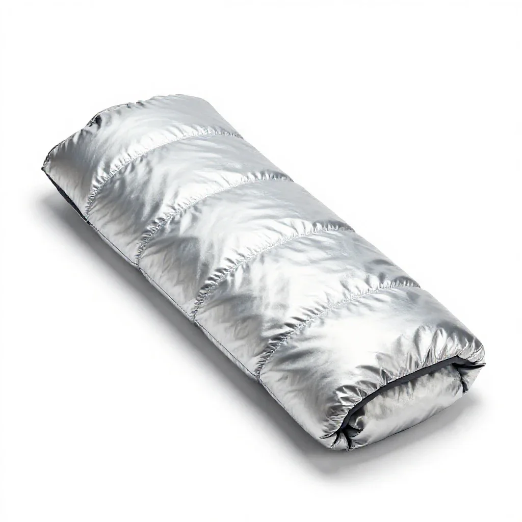 Sleeping bag rolled up isolated on a white background