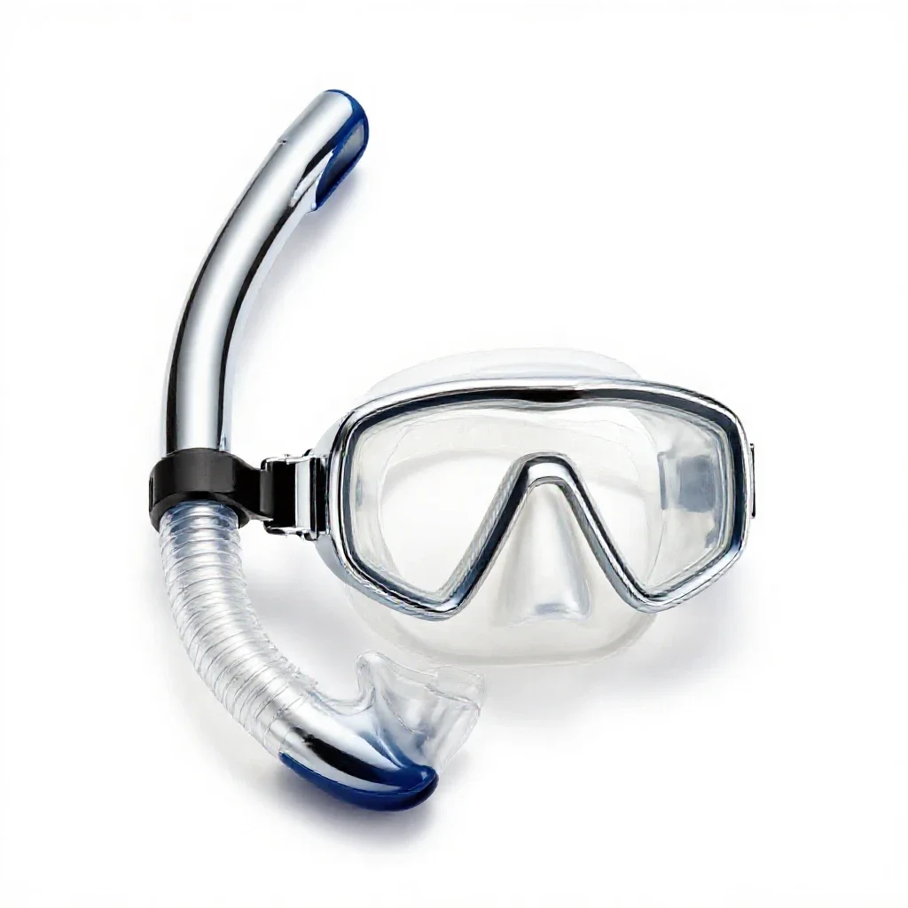 Snorkel and mask isolated on a white background
