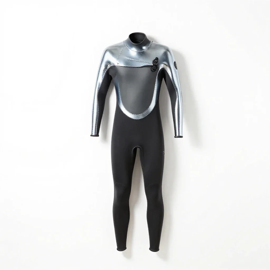 Wetsuit hanging isolated on a white background
