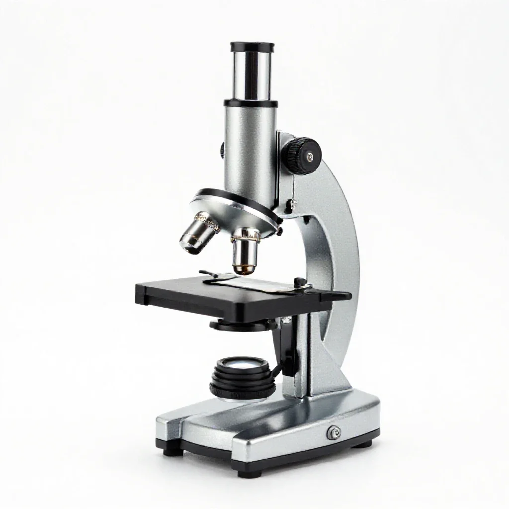 Compound microscope isolated on a white background