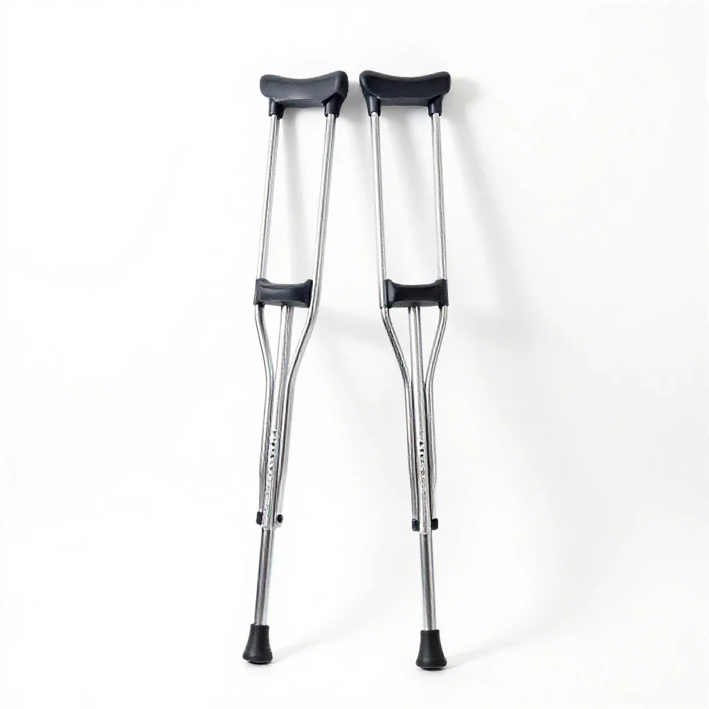 Pair of forearm crutches isolated on a white background