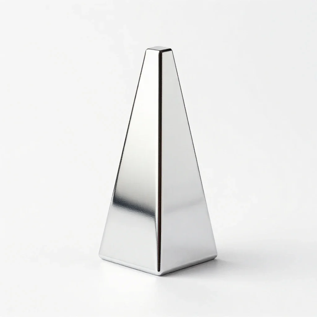 Prism splitting light isolated on a white background