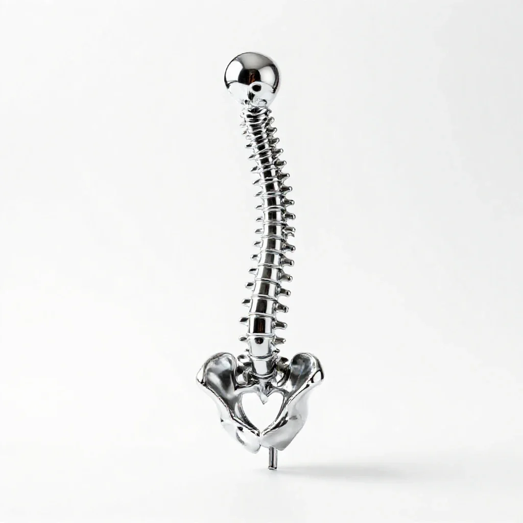 Spine anatomical model isolated on a white background