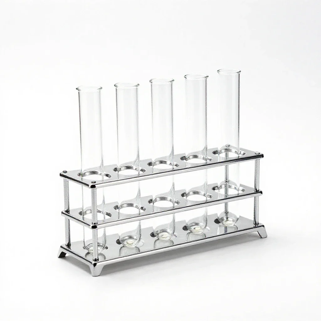 Test tube rack isolated on a white background