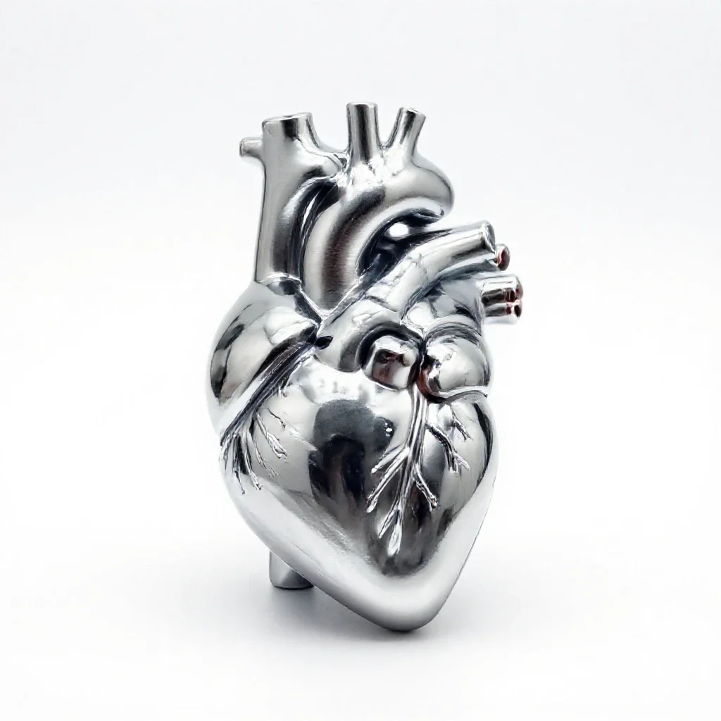 Anatomical heart model isolated on a white background