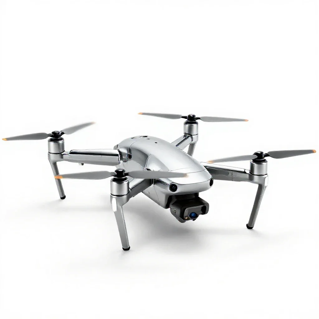 Hovering recon drone isolated on a white background