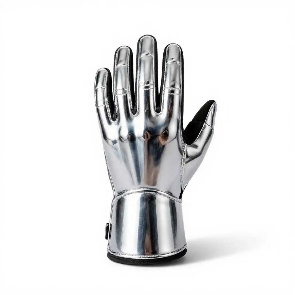 Powered exosuit gauntlet isolated on a white background