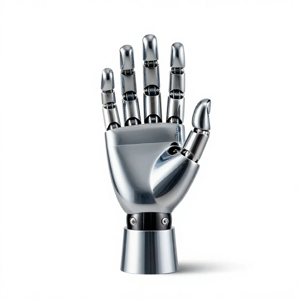 Robotic hand isolated on a white background