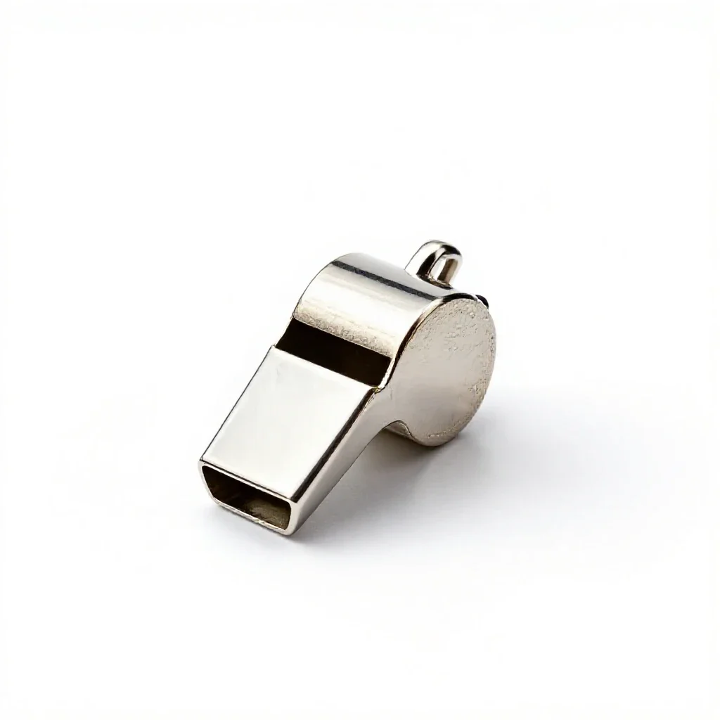 Whistle on a lanyard isolated on a white background