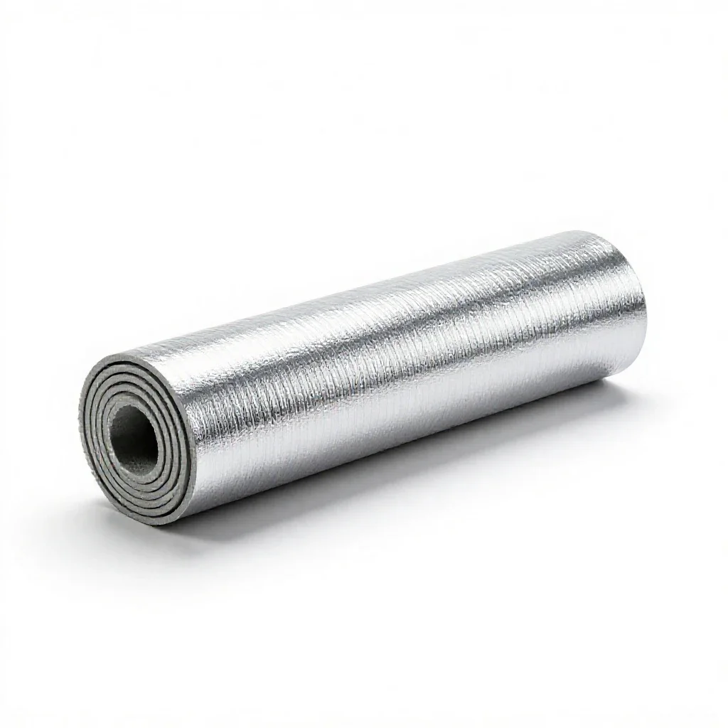 Yoga mat rolled up isolated on a white background