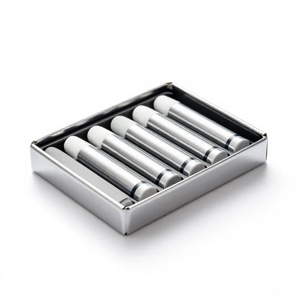 Box of pastels isolated on a white background