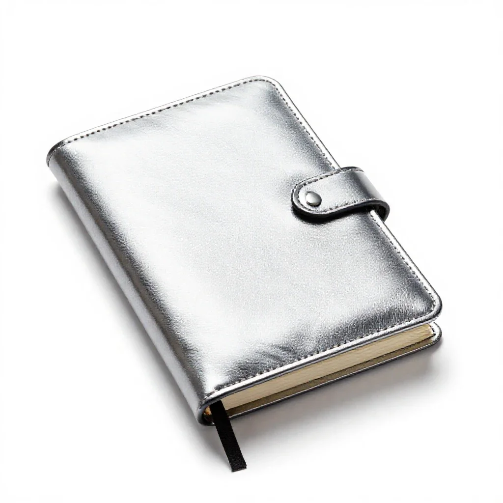 Leather-bound journal isolated on a white background