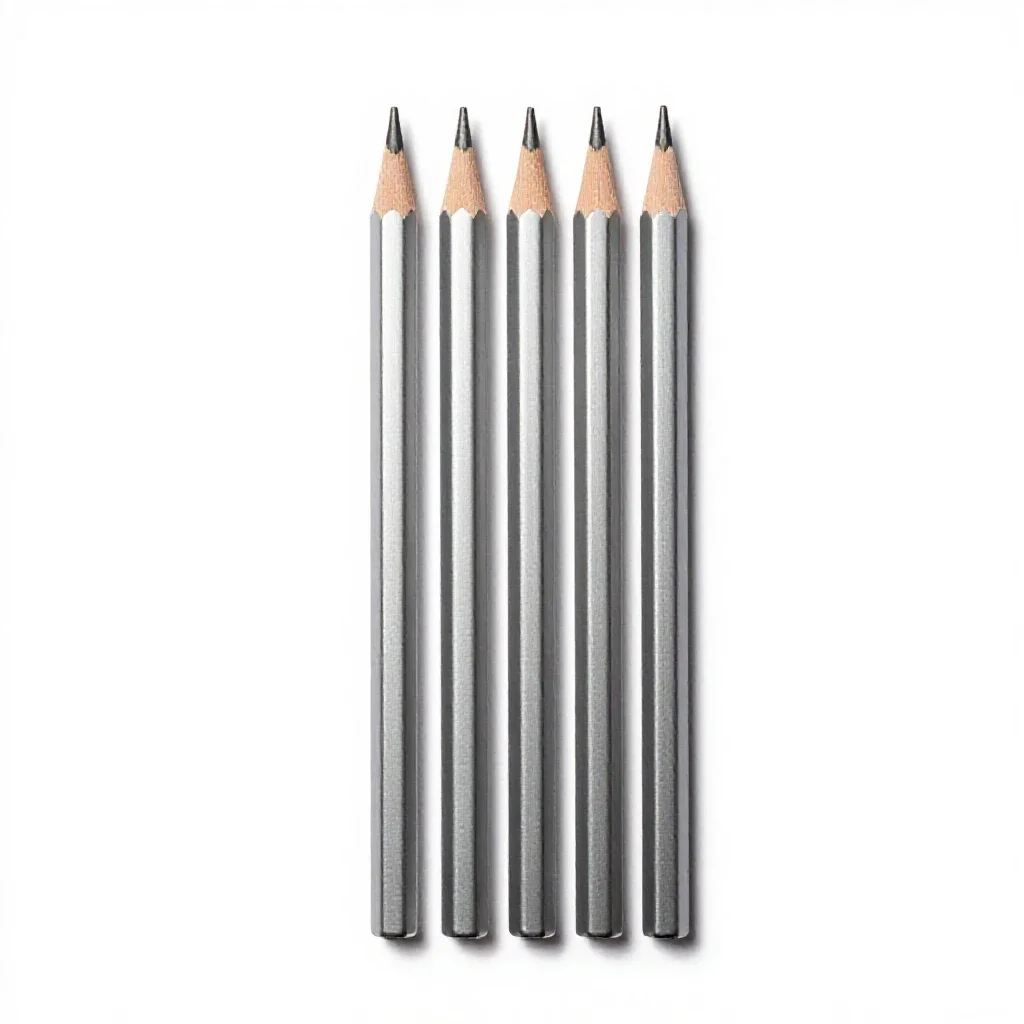 Set of coloured pencils isolated on a white background