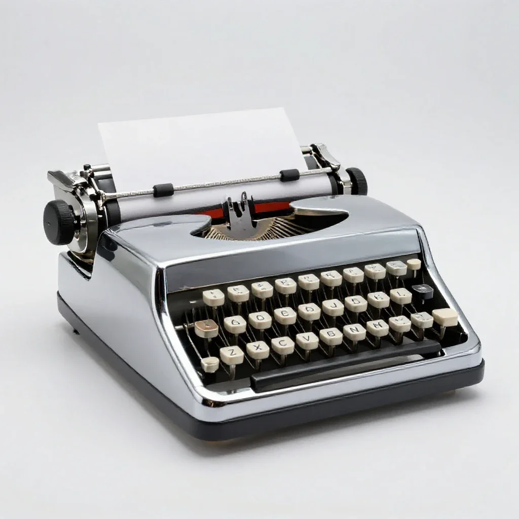 Typewriter isolated on a white background