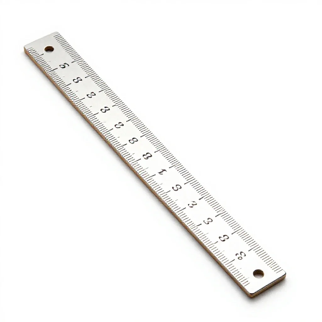 Wooden ruler isolated on a white background