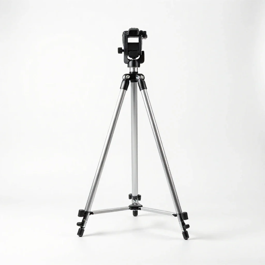 Camera tripod isolated on a white background