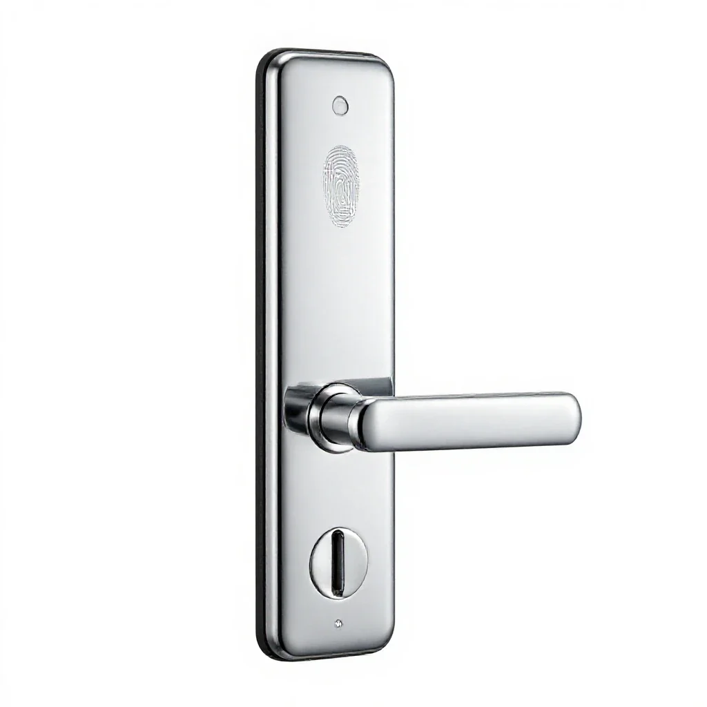 Fingerprint door lock isolated on a white background