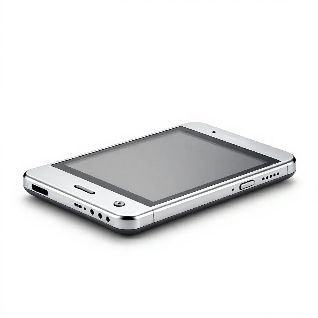 Handheld game console isolated on a white background