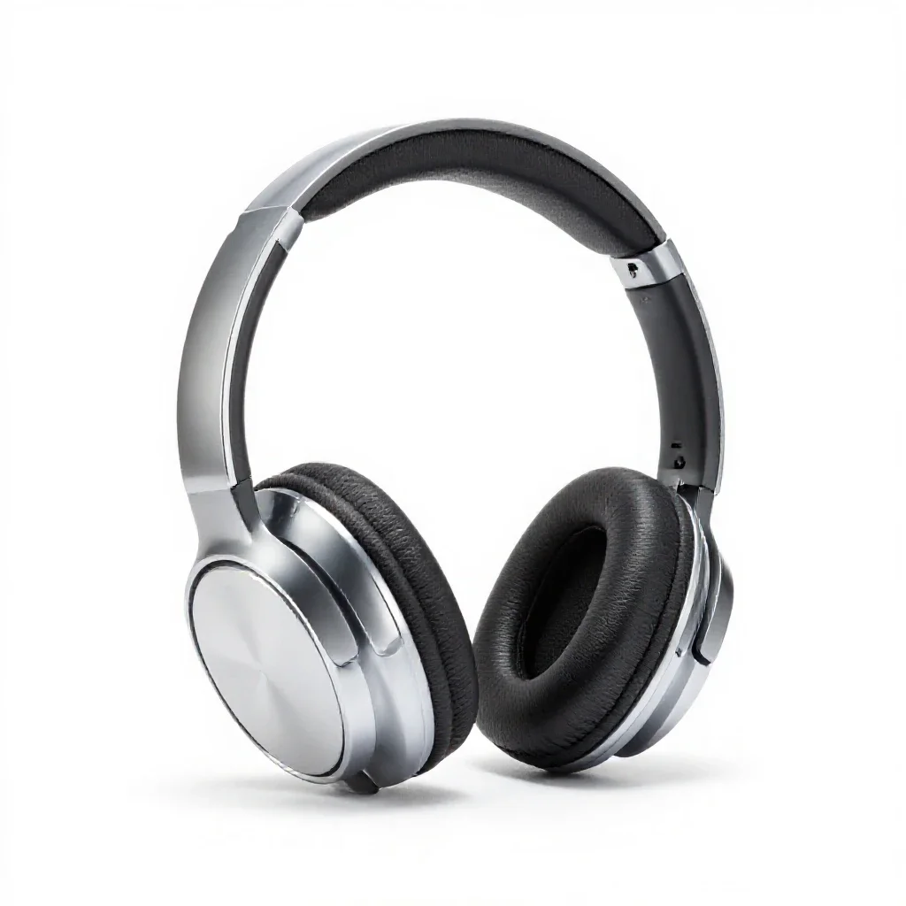 Pair of studio headphones isolated on a white background