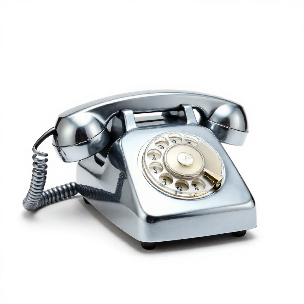 Rotary dial telephone isolated on a white background
