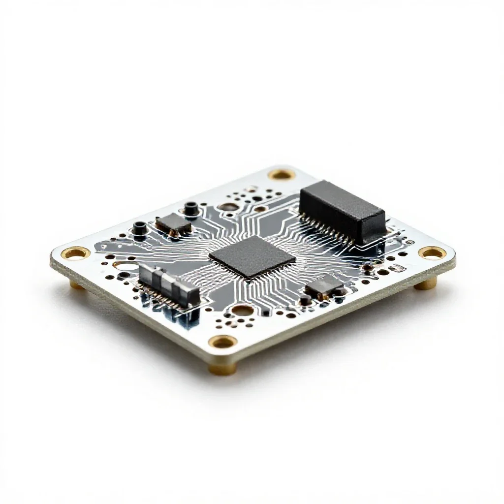 Soldered circuit board isolated on a white background
