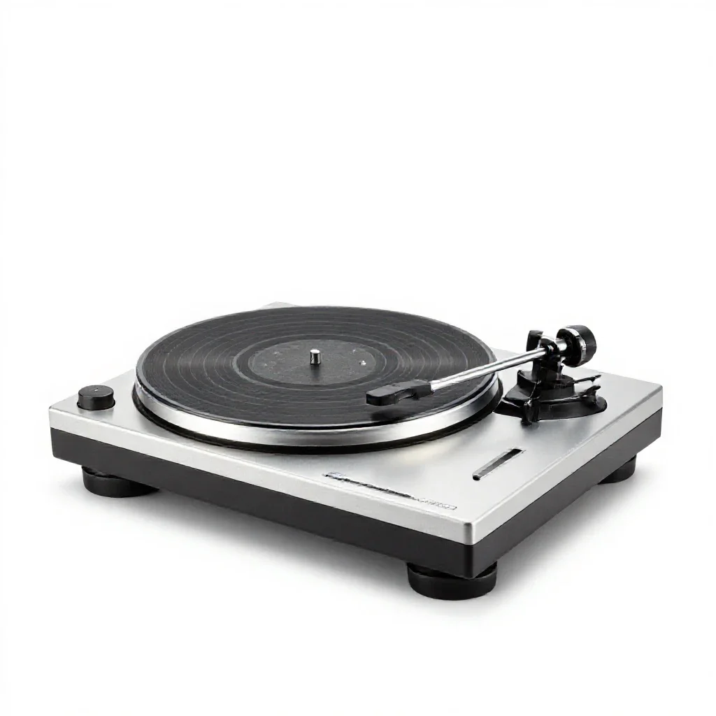 Turntable record player isolated on a white background